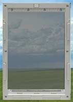 flexible flap pet door used in the sash window insert
